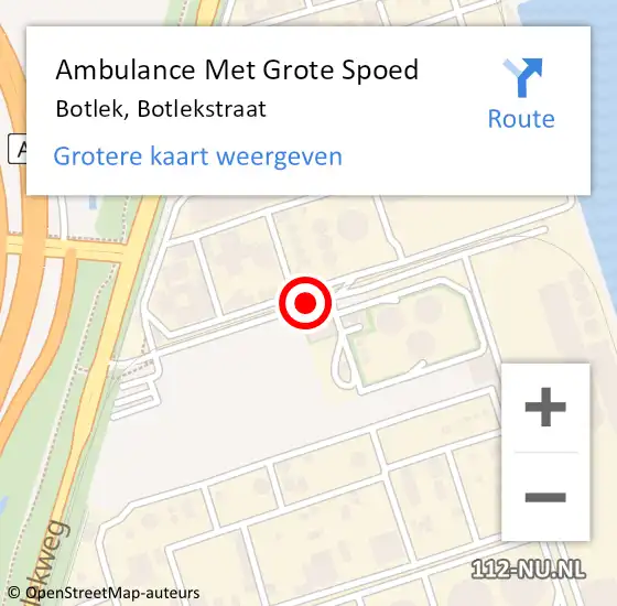 Locatie op kaart van de 112 melding: Ambulance Met Grote Spoed Naar Botlek, Botlekstraat op 21 april 2015 13:10