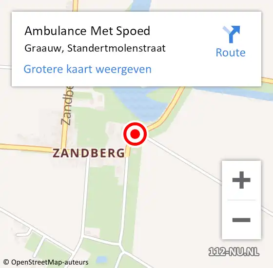 Locatie op kaart van de 112 melding: Ambulance Met Spoed Naar Graauw, Standertmolenstraat op 21 april 2015 13:50