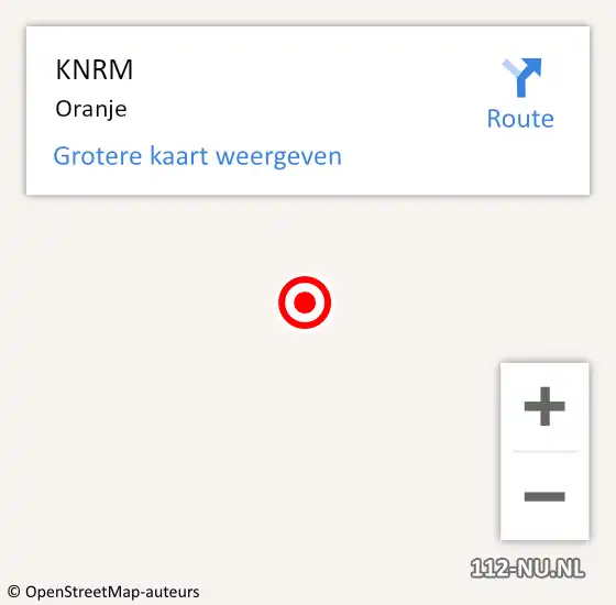Locatie op kaart van de 112 melding: KNRM Oranje op 21 april 2015 13:54