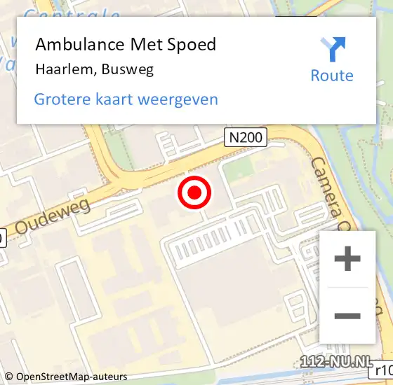 Locatie op kaart van de 112 melding: Ambulance Met Spoed Naar Haarlem, Busweg op 21 april 2015 14:16