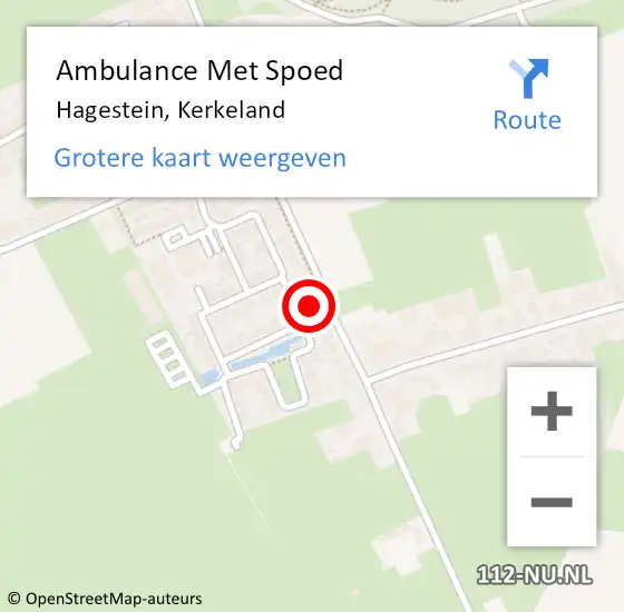 Locatie op kaart van de 112 melding: Ambulance Met Spoed Naar Hagestein, Kerkeland op 21 april 2015 15:07