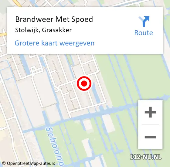 Locatie op kaart van de 112 melding: Brandweer Met Spoed Naar Stolwijk, Grasakker op 21 april 2015 15:09