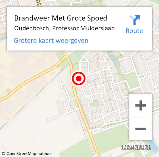 Locatie op kaart van de 112 melding: Brandweer Met Grote Spoed Naar Oudenbosch, Professor Mulderslaan op 21 april 2015 16:22