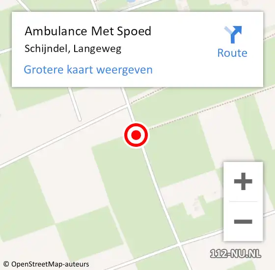 Locatie op kaart van de 112 melding: Ambulance Met Spoed Naar Schijndel, Langeweg op 21 april 2015 16:52