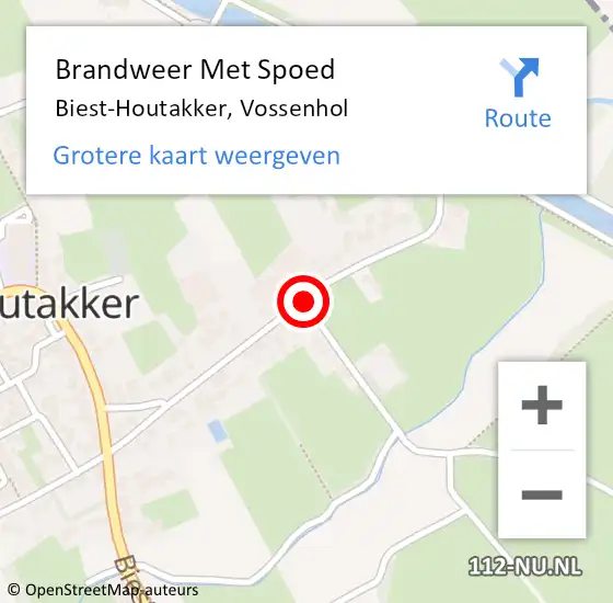 Locatie op kaart van de 112 melding: Brandweer Met Spoed Naar Biest-Houtakker, Vossenhol op 21 april 2015 18:24