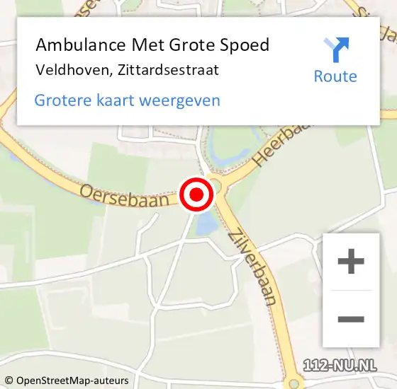 Locatie op kaart van de 112 melding: Ambulance Met Grote Spoed Naar Veldhoven, Zittardsestraat op 21 april 2015 19:35