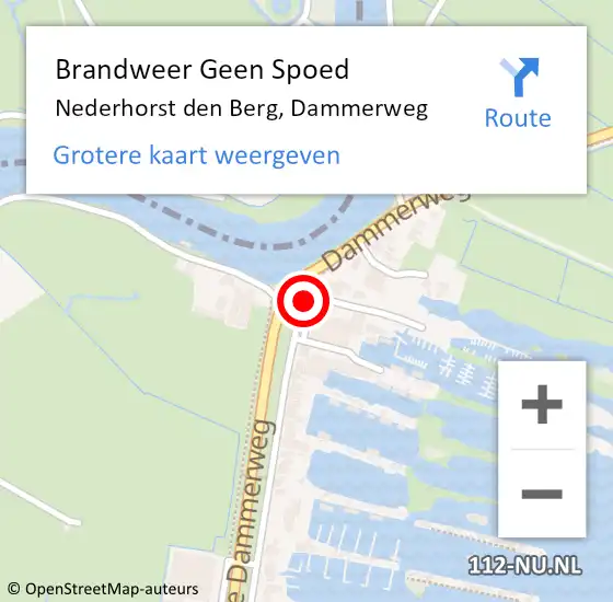 Locatie op kaart van de 112 melding: Brandweer Geen Spoed Naar Nederhorst den Berg, Dammerweg op 21 april 2015 20:02