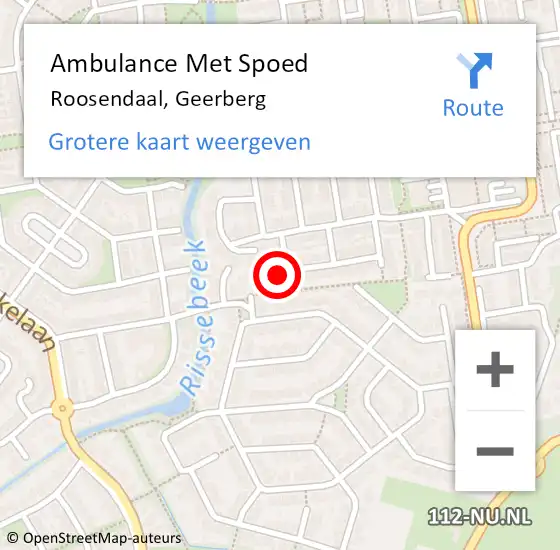 Locatie op kaart van de 112 melding: Ambulance Met Spoed Naar Roosendaal, Geerberg op 21 april 2015 23:16