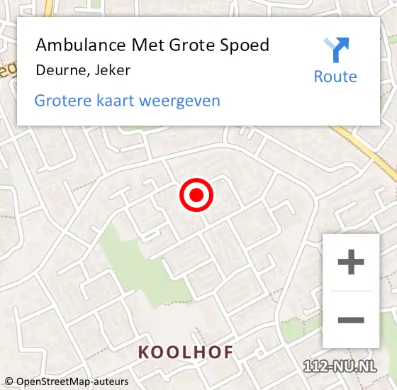 Locatie op kaart van de 112 melding: Ambulance Met Grote Spoed Naar Deurne, Jeker op 21 april 2015 23:30