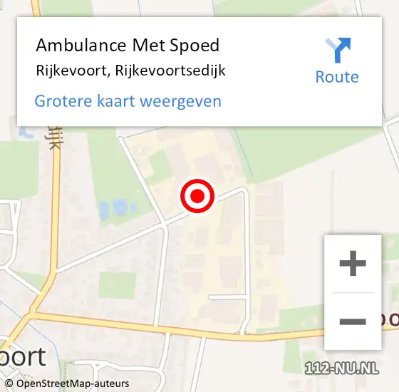 Locatie op kaart van de 112 melding: Ambulance Met Spoed Naar Rijkevoort, Rijkevoortsedijk op 22 april 2015 08:30