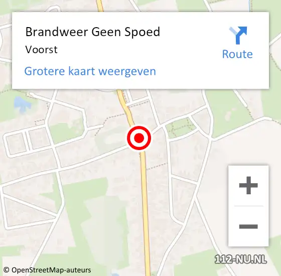 Locatie op kaart van de 112 melding: Brandweer Geen Spoed Naar Voorst op 22 april 2015 08:30