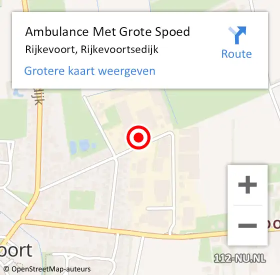 Locatie op kaart van de 112 melding: Ambulance Met Grote Spoed Naar Rijkevoort, Rijkevoortsedijk op 22 april 2015 08:32