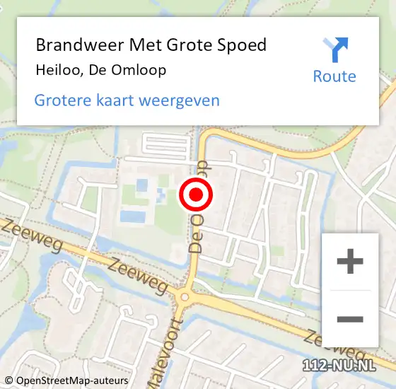 Locatie op kaart van de 112 melding: Brandweer Met Grote Spoed Naar Heiloo, De Omloop op 22 april 2015 11:56