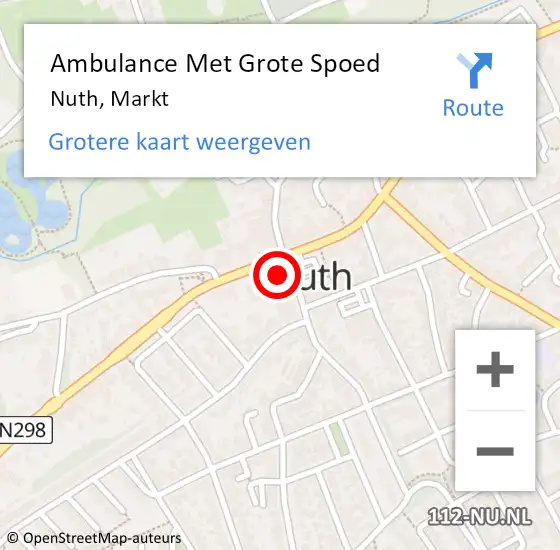 Locatie op kaart van de 112 melding: Ambulance Met Grote Spoed Naar Nuth, Markt op 22 april 2015 13:38