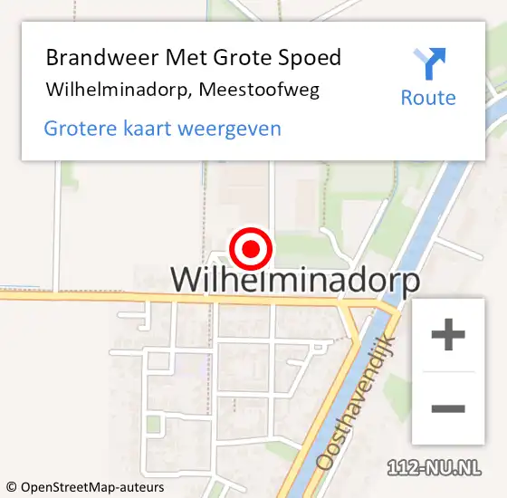 Locatie op kaart van de 112 melding: Brandweer Met Grote Spoed Naar Wilhelminadorp, Meestoofweg op 22 april 2015 14:02