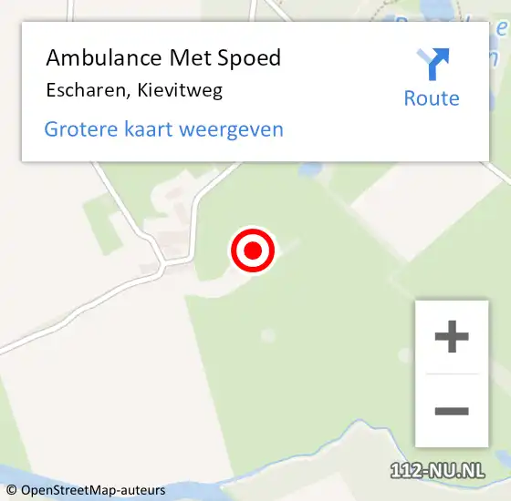 Locatie op kaart van de 112 melding: Ambulance Met Spoed Naar Escharen, Kievitweg op 22 april 2015 14:28