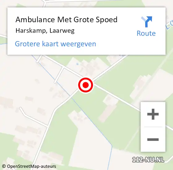 Locatie op kaart van de 112 melding: Ambulance Met Grote Spoed Naar Harskamp, Laarweg op 22 april 2015 14:42