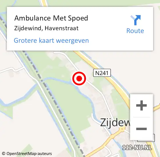 Locatie op kaart van de 112 melding: Ambulance Met Spoed Naar Zijdewind, Havenstraat op 22 april 2015 15:15