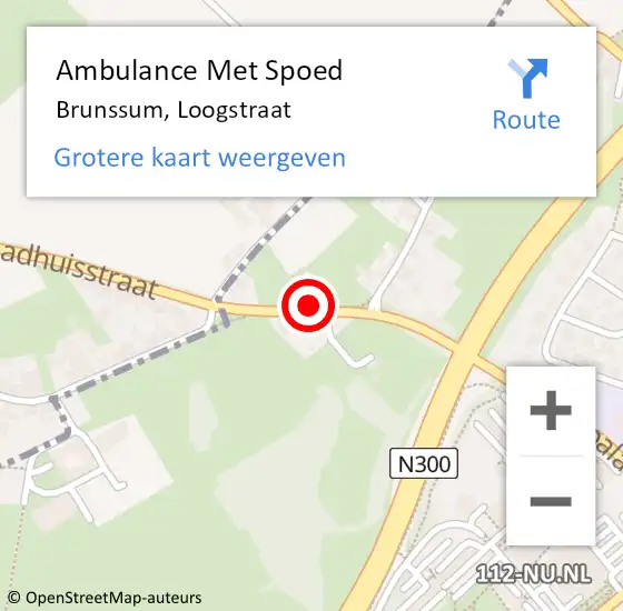 Locatie op kaart van de 112 melding: Ambulance Met Spoed Naar Brunssum, Loogstraat op 22 april 2015 16:43