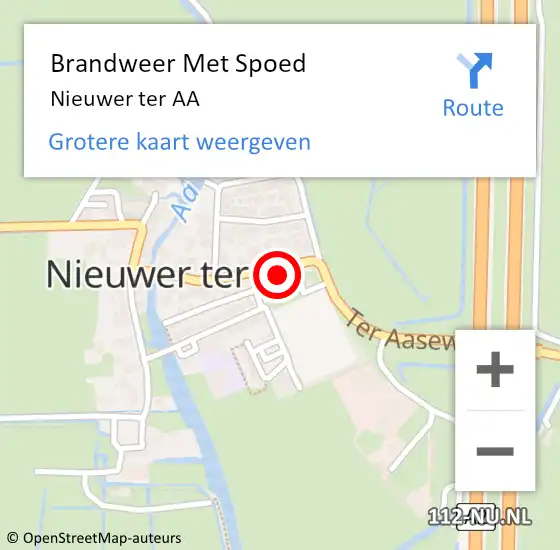 Locatie op kaart van de 112 melding: Brandweer Met Spoed Naar Nieuwer ter Aa op 22 april 2015 19:16