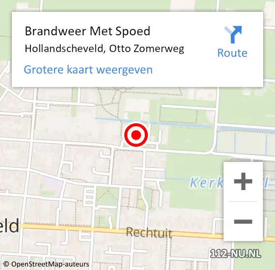 Locatie op kaart van de 112 melding: Brandweer Met Spoed Naar Hollandscheveld, Otto Zomerweg op 22 april 2015 19:38