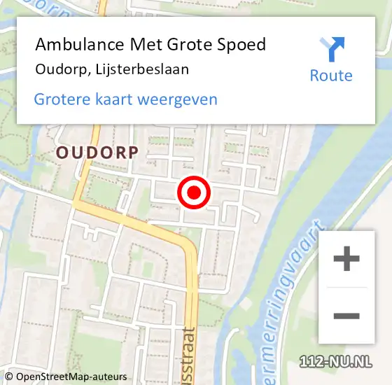 Locatie op kaart van de 112 melding: Ambulance Met Grote Spoed Naar Oudorp, Lijsterbeslaan op 22 april 2015 19:50