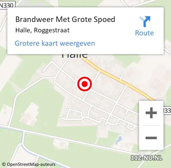 Locatie op kaart van de 112 melding: Brandweer Met Grote Spoed Naar Halle, Roggestraat op 22 april 2015 20:18