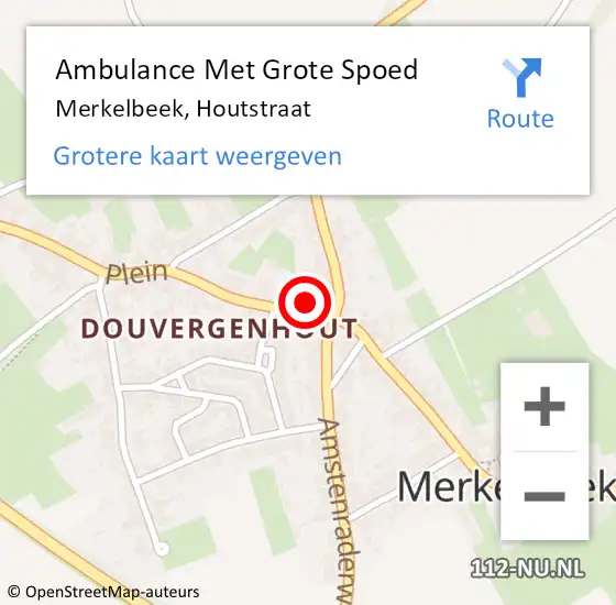 Locatie op kaart van de 112 melding: Ambulance Met Grote Spoed Naar Merkelbeek, Houtstraat op 5 november 2013 20:59