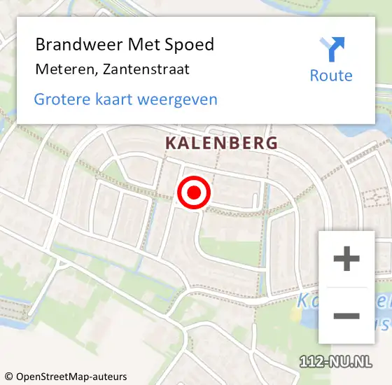 Locatie op kaart van de 112 melding: Brandweer Met Spoed Naar Meteren, Zantenstraat op 23 april 2015 01:45