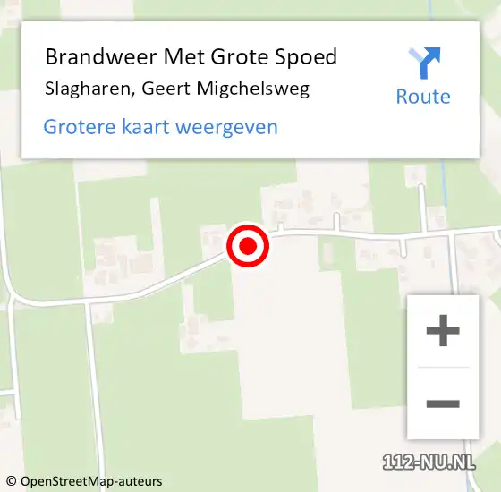 Locatie op kaart van de 112 melding: Brandweer Met Grote Spoed Naar Slagharen, Geert Migchelsweg op 24 april 2015 18:22