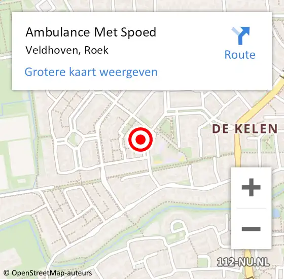 Locatie op kaart van de 112 melding: Ambulance Met Spoed Naar Veldhoven, Roek op 24 april 2015 18:24