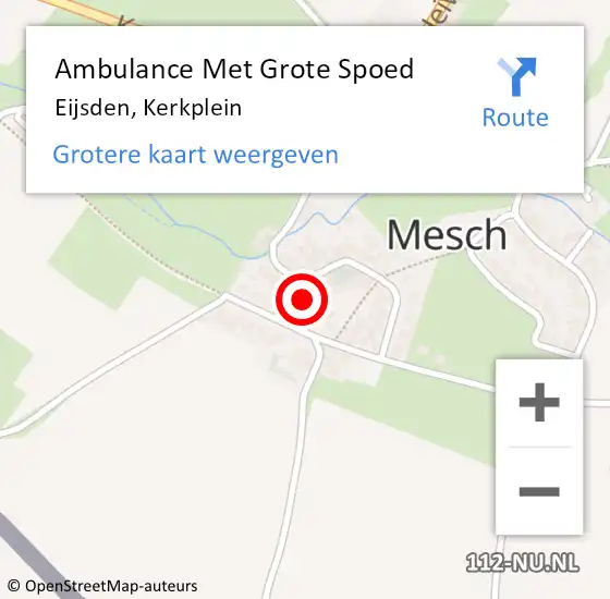 Locatie op kaart van de 112 melding: Ambulance Met Grote Spoed Naar Eijsden, Kerkplein op 5 november 2013 21:27