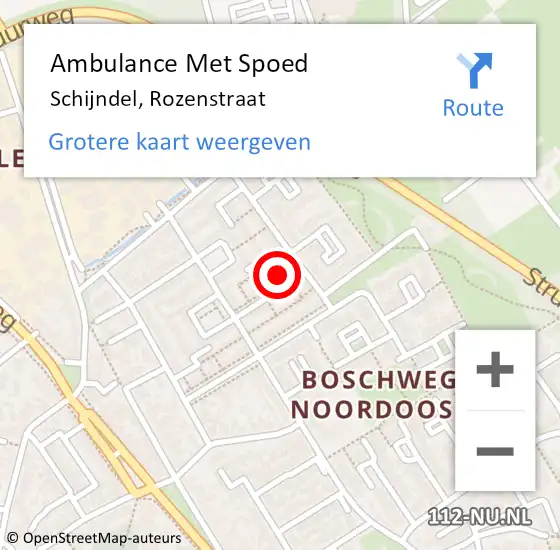 Locatie op kaart van de 112 melding: Ambulance Met Spoed Naar Schijndel, Rozenstraat op 24 april 2015 19:16