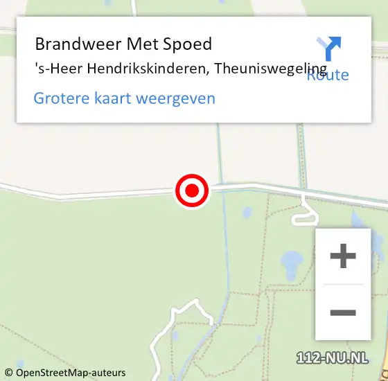 Locatie op kaart van de 112 melding: Brandweer Met Spoed Naar 's-Heer Hendrikskinderen, Theuniswegeling op 24 april 2015 19:28