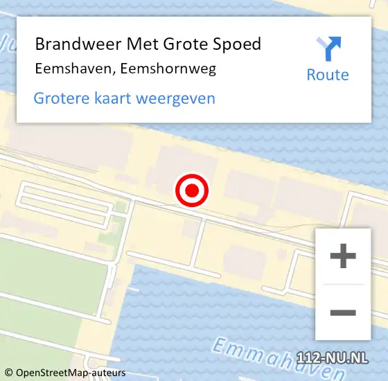 Locatie op kaart van de 112 melding: Brandweer Met Grote Spoed Naar Eemshaven, Eemshornweg op 24 april 2015 20:09