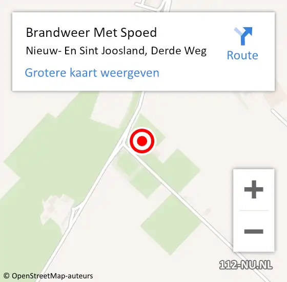 Locatie op kaart van de 112 melding: Brandweer Met Spoed Naar Nieuw- En Sint Joosland, Derde Weg op 24 april 2015 21:43