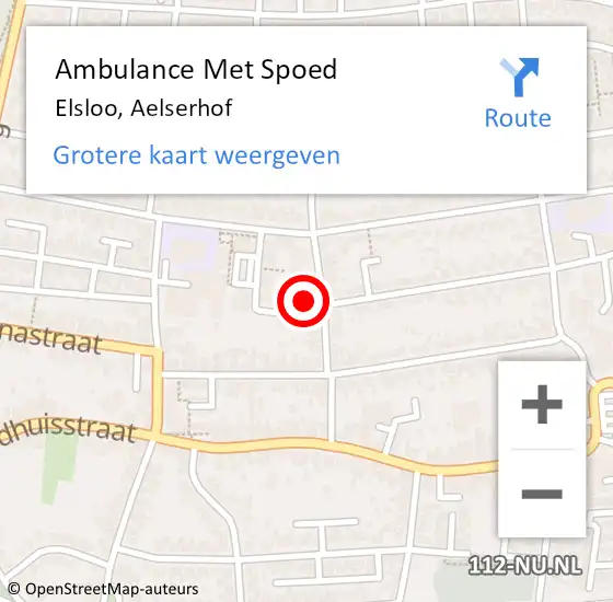 Locatie op kaart van de 112 melding: Ambulance Met Spoed Naar Elsloo, Aelserhof op 25 april 2015 00:11