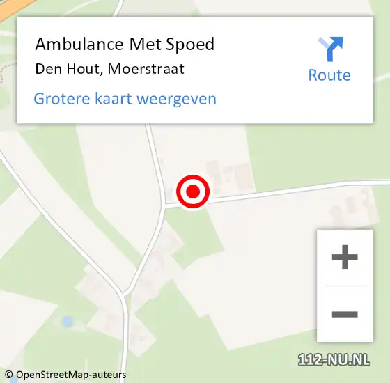 Locatie op kaart van de 112 melding: Ambulance Met Spoed Naar Den Hout, Moerstraat op 25 april 2015 01:29