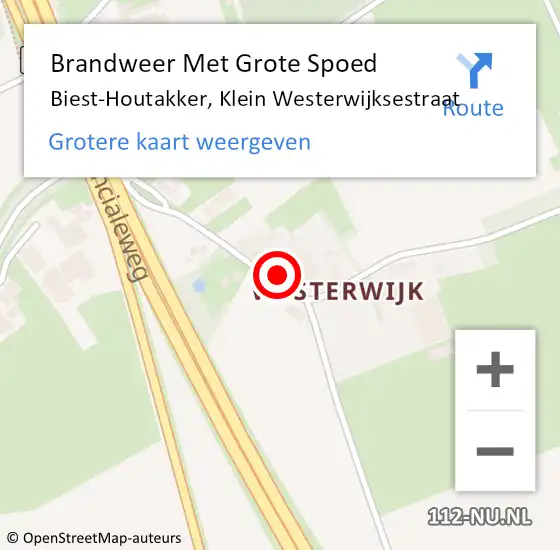 Locatie op kaart van de 112 melding: Brandweer Met Grote Spoed Naar Biest-Houtakker, Klein Westerwijksestraat op 25 april 2015 02:25