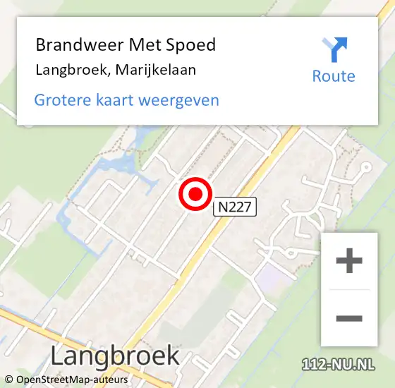 Locatie op kaart van de 112 melding: Brandweer Met Spoed Naar Langbroek, Marijkelaan op 25 april 2015 04:19