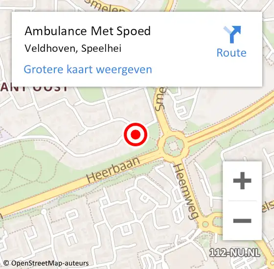 Locatie op kaart van de 112 melding: Ambulance Met Spoed Naar Veldhoven, Speelhei op 25 april 2015 04:25