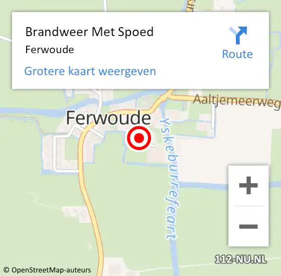 Locatie op kaart van de 112 melding: Brandweer Met Spoed Naar Ferwoude op 25 april 2015 06:48