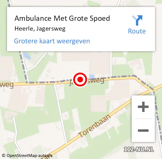 Locatie op kaart van de 112 melding: Ambulance Met Grote Spoed Naar Heerle, Jagersweg op 25 april 2015 10:11