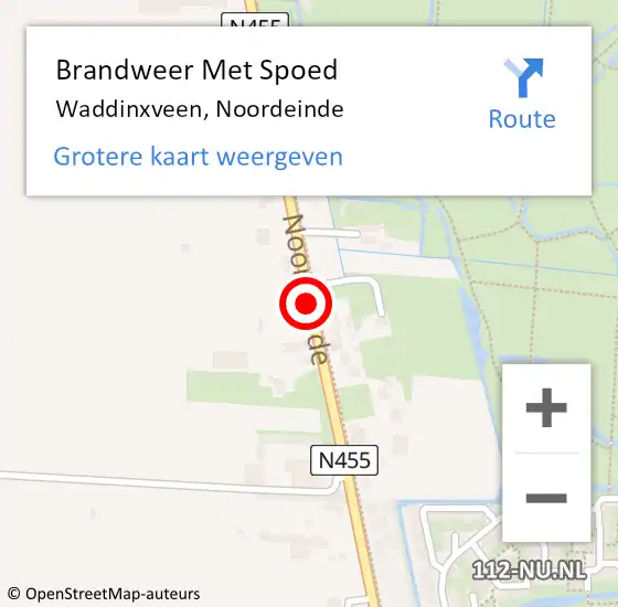 Locatie op kaart van de 112 melding: Brandweer Met Spoed Naar Waddinxveen, Noordeinde op 5 november 2013 23:16