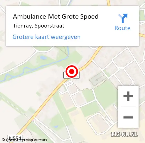 Locatie op kaart van de 112 melding: Ambulance Met Grote Spoed Naar Tienray, Spoorstraat op 25 april 2015 11:09