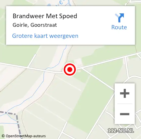 Locatie op kaart van de 112 melding: Brandweer Met Spoed Naar Goirle, Goorstraat op 25 april 2015 12:27