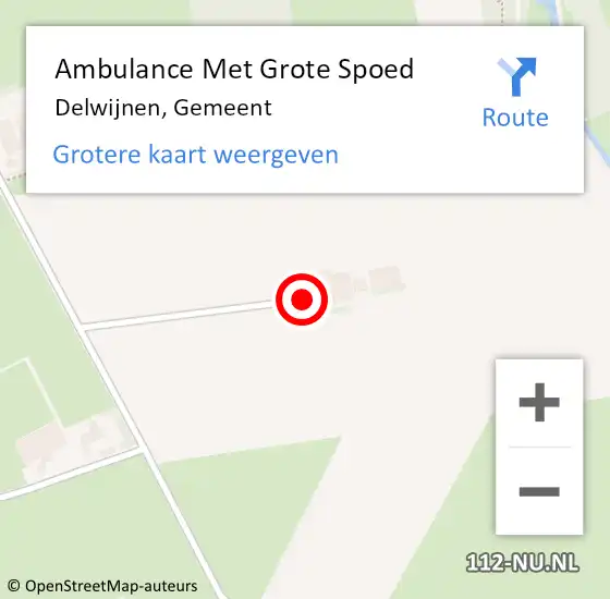 Locatie op kaart van de 112 melding: Ambulance Met Grote Spoed Naar Delwijnen, Gemeent op 25 april 2015 12:29