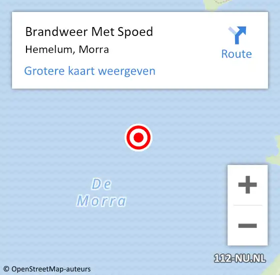 Locatie op kaart van de 112 melding: Brandweer Met Spoed Naar Hemelum, Morra op 25 april 2015 15:02