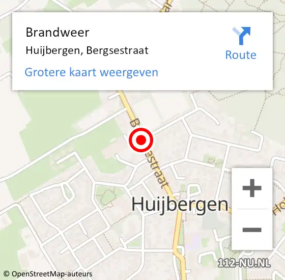 Locatie op kaart van de 112 melding: Brandweer Huijbergen, Bergsestraat op 25 april 2015 15:13