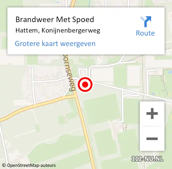 Locatie op kaart van de 112 melding: Brandweer Met Spoed Naar Hattem, Konijnenbergerweg op 25 april 2015 16:31